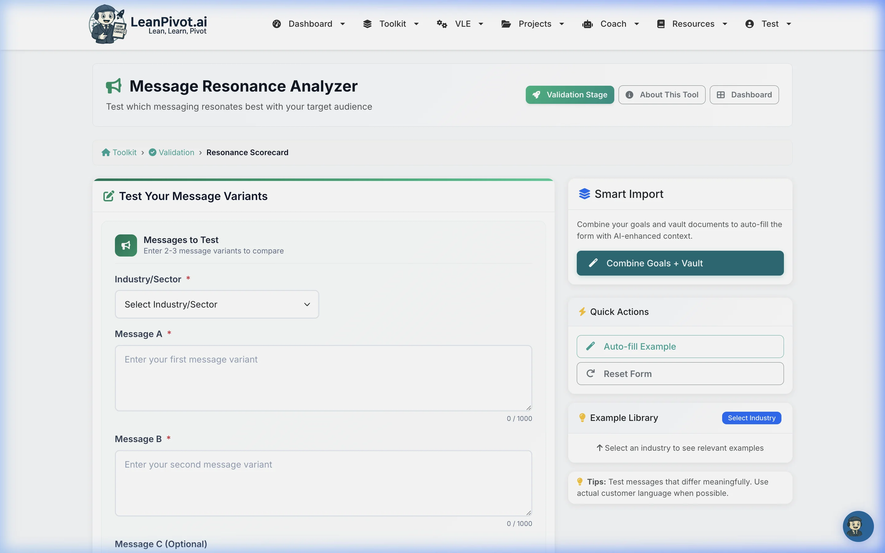 Enter Message Variants